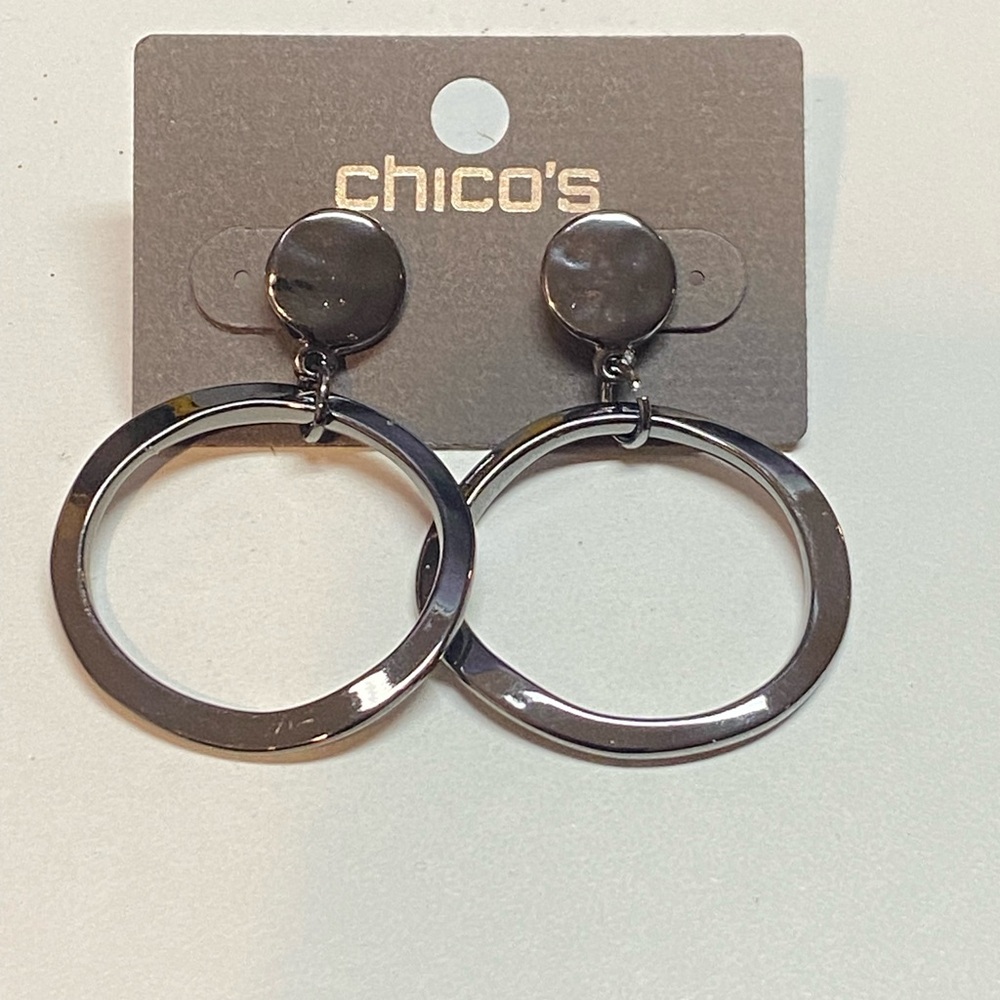 NWT Chicos Dark Silver Earrings